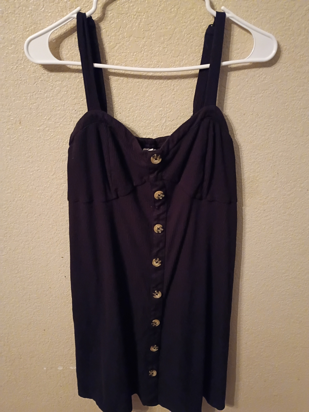 No Boundaries Black Button-Front Sundress